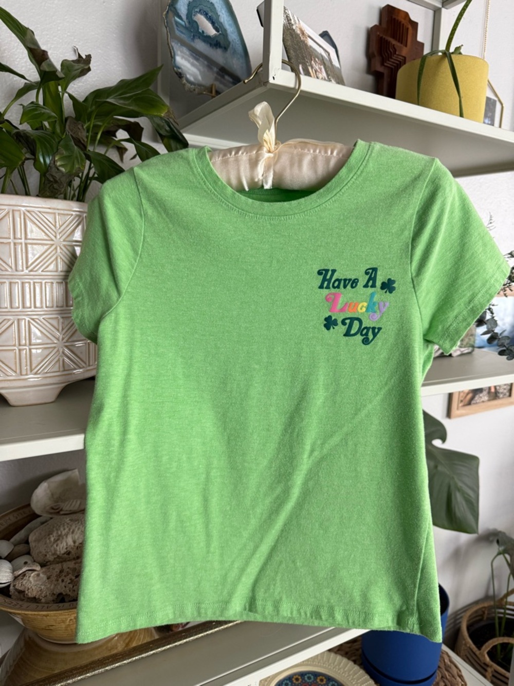 Cat & Jack Lime Green 'Have A Lucky Day' Tee
